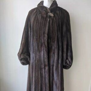 MINK COAT LUXURIOUS ARTDECO STYLE SOFT FEMALE PRISTINE SZ L, XL VTG lots of fur